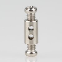 Messing Stahlseilhalter mit 2 Klemmschrauben, vernickelt, Ø 6 mm