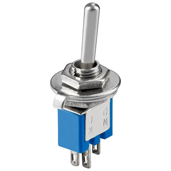 Miniatur Kippschalter blau 3A/125V 1xUM 3 Pins Goobay