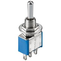 Miniatur Kippschalter blau 3A/250V EIN/AUS/EIN 3 Pins Goobay