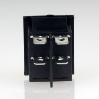 Beleuchteter Wippschalter 2-polig, gelbe LED-Wippe, 250V/16A, mit PVC-Schutzkappe