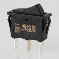 interBär Wippschalter 1-polig, schwarz, Umschalter ohne Mittelstellung, 250V/16A, 30x11 mm