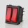 interBär Wippschalter 2x1-polig, Serienschalter, rot beleuchtet, 250V/16A, 30x22 mm
