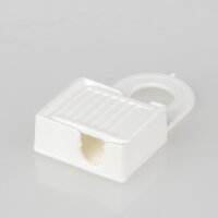 Zugentlaster 42,5x24 mm Kunststoff Weiß mit Mittelloch 10 mm und Kabelclip