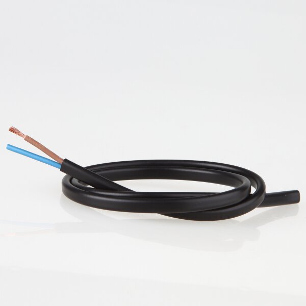 PVC-Lampenkabel schwarz 2-adrig 2x0,75 mm² H03VVH2-F – Flachkabel - Meterware