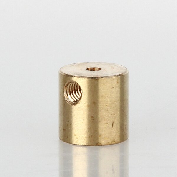 M10x1 Innengewinde Messing Stahlseilhalter mit M4 Quergewinde, roh, 12x12 mm
