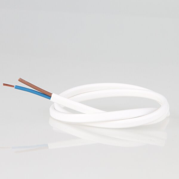 PVC-Lampenkabel weiß 2-adrig 2x0,75 mm² H03VVH2-F – Flachkabel - Meterware
