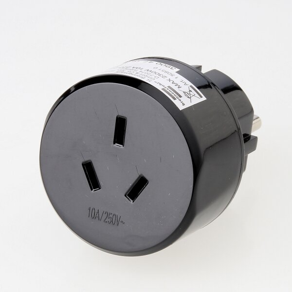 Reisestecker-Adapter Australien/China auf Deutschland 10A/250V mit Sicherung – Brennenstuhl