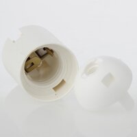E27 Thermoplast Fassung weiß Glattmantel 2-teilig M10x1 Innengewinde