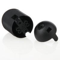 E27 Thermoplast Fassung schwarz Gewindemantel 2-teilig M10x1 Innengewinde