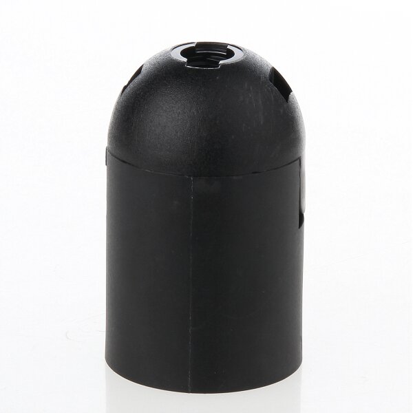E27 Thermoplast Fassung schwarz Glattmantel 2-teilig M10x1 Innengewinde