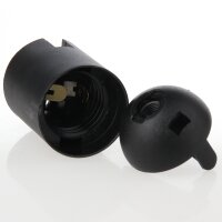 E27 Thermoplast Fassung schwarz Glattmantel 2-teilig M10x1 Innengewinde