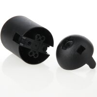 E27 Thermoplast Fassung schwarz Glattmantel 2-teilig M10x1 Innengewinde