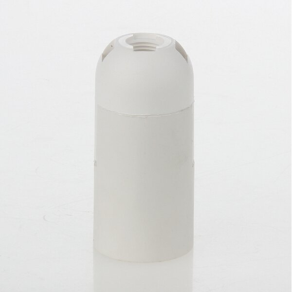E14 Lampenfassung weiß, Glattmantel, 2-teilig, M10x1 IG, Thermoplast