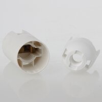 E14 Lampenfassung weiß, Glattmantel, 2-teilig, M10x1 IG, Thermoplast