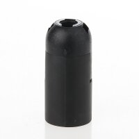 E14 Lampenfassung schwarz, Glattmantel, 2-teilig, M10x1...