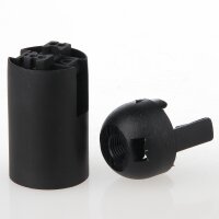 E14 Lampenfassung schwarz, Glattmantel, 2-teilig, M10x1...