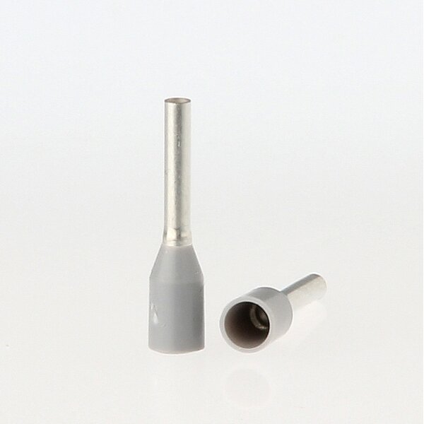 Aderendhülsen 0,75 mm² grau isoliert – 14 mm Länge – 100 Stück