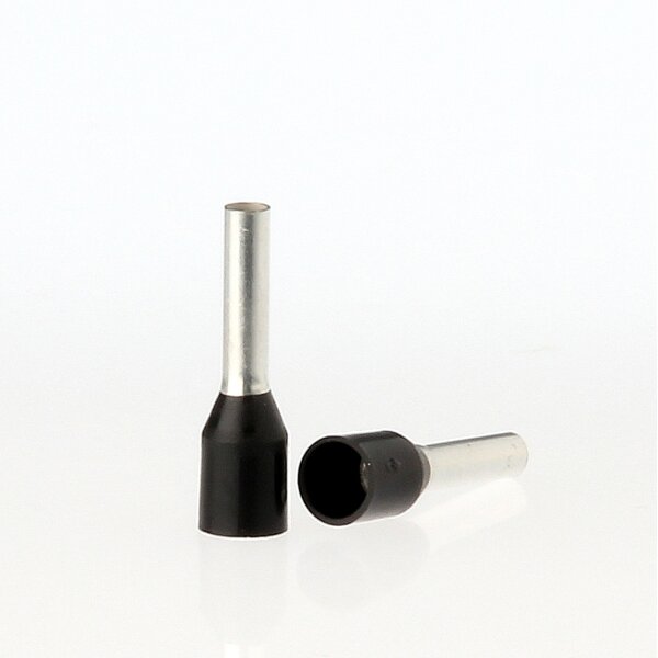 Aderendhülsen 1,5 mm² schwarz isoliert – 15 mm Länge – 100 Stück