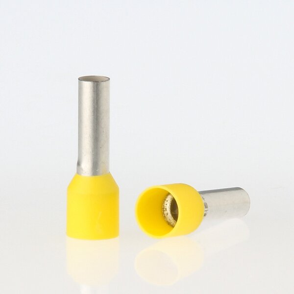 Aderendhülsen 6,0 mm² gelb isoliert – 20 mm Länge – 100 Stück