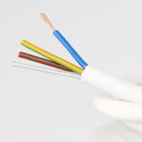 PVC-Lampenkabel Rundkabel weiß 3-adrig 3x1,0...