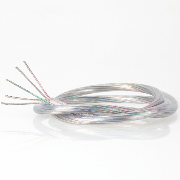 PVC/FEP-Lampenkabel transparent 5-adrig 5x0,75 mm² – hitzebeständiges Rundkabel - Meterware