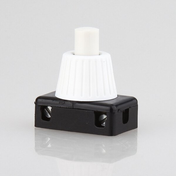 Lampen Einbauschalter – Einbau-Druckschalter weiß, 250V / 2A, 8 mm Achse 1-polig
