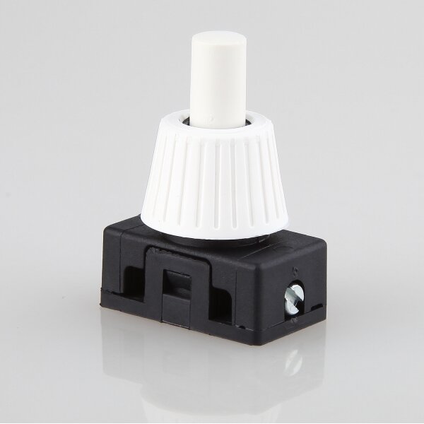 Lampen Einbauschalter – Einbau-Druckschalter weiß, 250V / 2A, 12 mm Achse 1-polig
