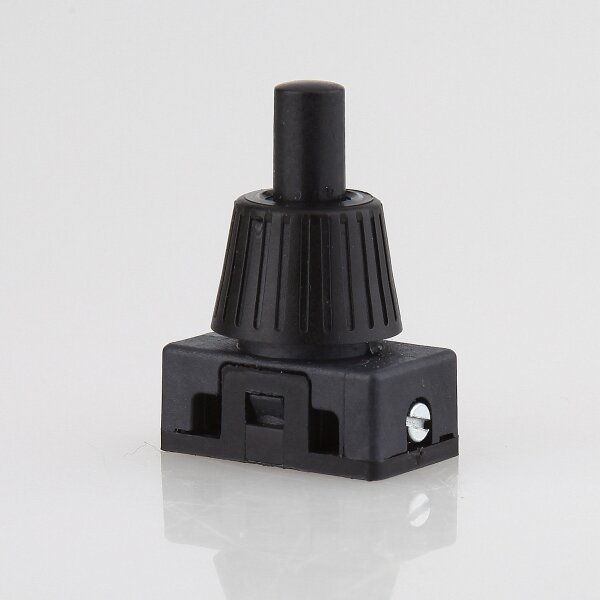 Lampen Einbauschalter – Einbau-Druckschalter schwarz, 250V / 2A, 12 mm Achse 1-polig