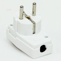 Schutzkontakt-Stecker Winkelstecker weiss 250V/10A mit Schalter beleuchtet