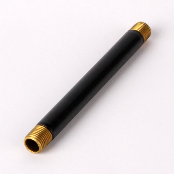 M10x1 Lampen Pendelrohr Metall schwarz – 100 mm – beidseitig Außengewinde