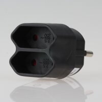 Steckdosen Adapter Schutzkontaktstecker- Adapter, schwarz...