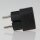 Steckdosen Adapter Schutzkontaktstecker- Adapter, schwarz mit 2 Eurosteckdosen