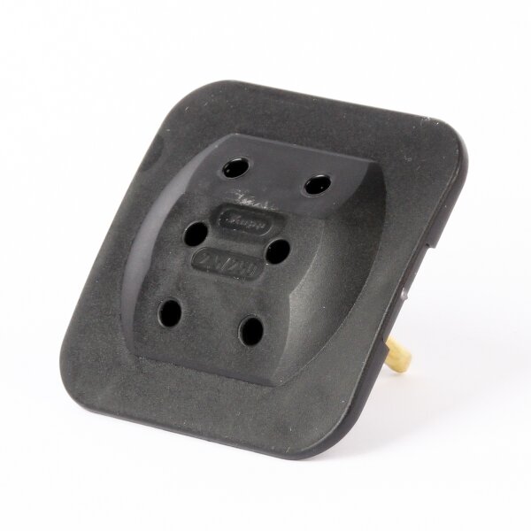 Kopp Schutzkontaktstecker-Adapter 3-fach, superflach, schwarz – 250V/2,5A