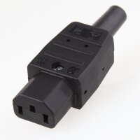 Kaltgerätekupplung gerade schwarz 250V/10A 3-polig...