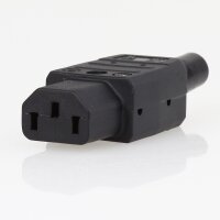 Kaltgerätekupplung gerade schwarz 250V/10A 3-polig...
