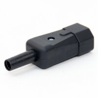 Kaltgerätestecker gerade schwarz 250V/10A 3-polig...