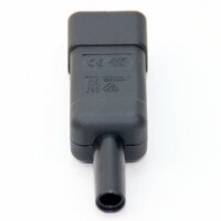 Kaltgerätestecker gerade schwarz 250V/10A 3-polig mit Zugentlastung und Knickschutz – Kaiser