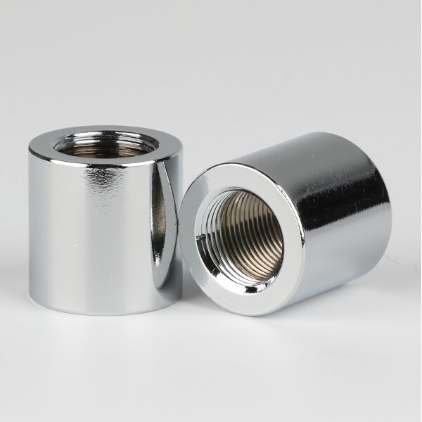 Verbindungs-Muffe Gewinde-Adapter verchromt M13x1 Innengewinde auf M13x1 Innengewinde 20x20mm
