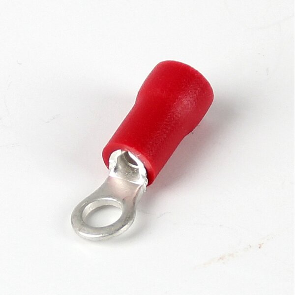 100 x Ringkabelschuh rot isoliert 0,5-1,5 mm² M3.2