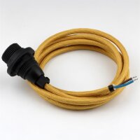 Textilkabel beige mit E14 Fassung Kunststoff schwarz und...