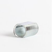 M10x1 Lampen-Gewinderohr mit Profil, Metall verzinkt – 40 mm Länge, Außengewinde, für Lampen- und Leuchtenbau