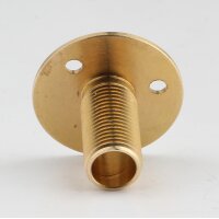 M10x1 Wandnippel / Scheiben-Nippel mit Aufbauscheibe Ø 26x21 mm, Messing poliert, 3 Befestigungslöcher