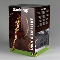 Danlamp E27 LED Unica de Luxe XXL Vintage Lampe Gold 4W 2000K dimmbar