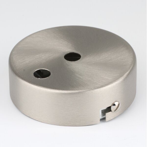 Lampen Zier-Baldachin Metall edelstahloptik Ø 80 mm für 2 Lampenpendel