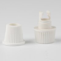 M10x1 Klemmnippel Zugentlastung Weiß mit Quetschverbindung und Innengewinde aus Kunststoff