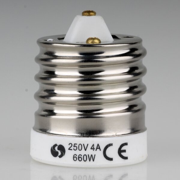 E40 auf E27 Adapter-Fassung Reduzierfassung, Porzellan 40x52 mm