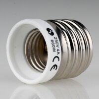 E40 auf E27 Adapter-Fassung Reduzierfassung, Porzellan...