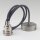 Textilkabel graphit-grau mit E27 Vintage Fassung Nickel matt und Baldachin 80x25mm