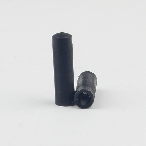 Kunststoff Knopf für Zugschnur, schwarz, 6 x 21,5 mm