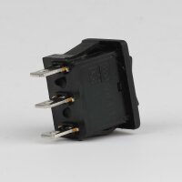 Wippschalter 1-polig, Umschalter EIN/AUS/EIN, schwarz, 250V/6A – 125V/10A, 20x13 mm
